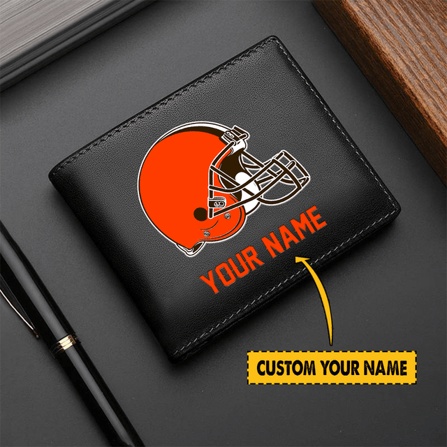 LIMITED EDITION - NEW CUSTOMIZED NFL29 CC BROWNS LEATHER WALLET