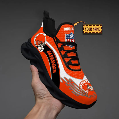 LIMITED EDITION - NEW CUSTOMIZED NFL29 CLB CLEVELAND BROWNS UNISEX MAX SOUL SHOES