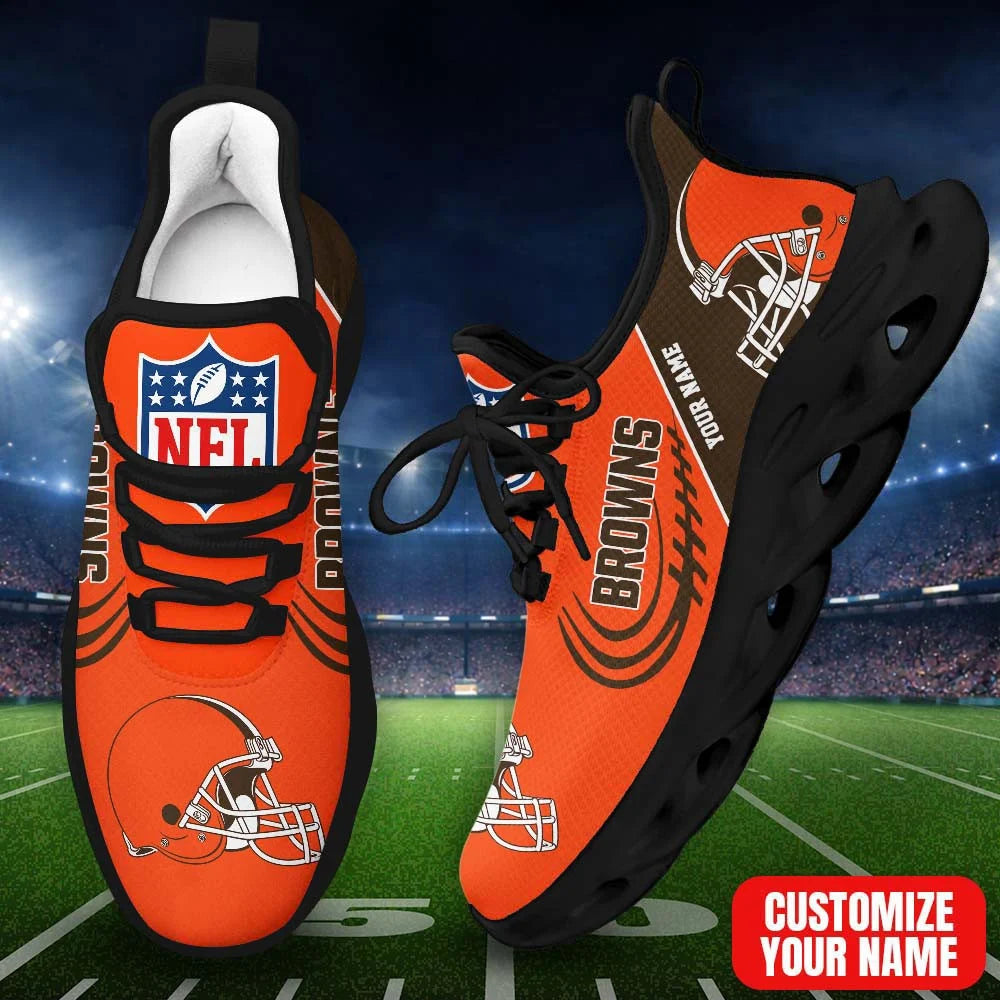 LIMITED EDITION - NEW CUSTOMIZED NFL29 CLB CL BROWNS PREMIUM CLUNKY SNEAKERS