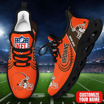 LIMITED EDITION - NEW CUSTOMIZED NFL29 CLB CL BROWNS PREMIUM CLUNKY SNEAKERS