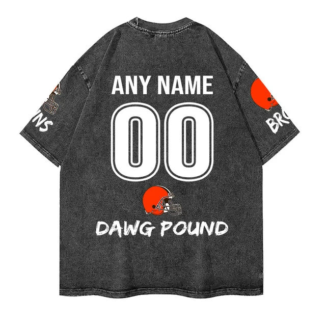 [SPECIAL OFFER] NEW CUSTOMIZED NFL29 CLB CLEVELAND BROWNS MULTICOLOR WASHED TEE
