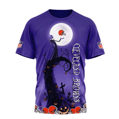 [SPECIAL OFFER] NEW CUSTOMIZED NFL29 CLB CLEVELAND BROWNS HALLOWEEN THE NIGHTMARE APPAREL