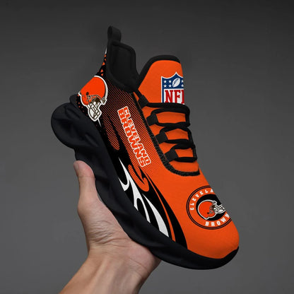 LIMITED EDITION - NEW CUSTOMIZED NFL29 CLB CLEVELAND BROWNS UNISEX MAX SOUL SHOES