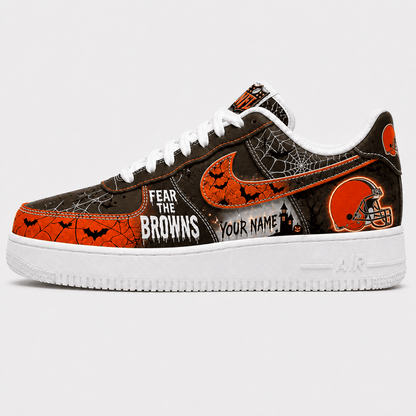 [SPECIAL OFFER] NEW CUSTOMIZED NFL29 CLB CLEVELAND BROWNS HALLOWEEN AF1 SHOES