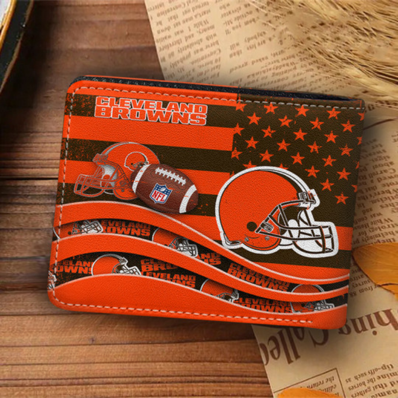 [SPECIAL OFFER] NEW CUSTOMIZED NFL29 CLB CLEVELAND BROWNS LEATHER WALLET