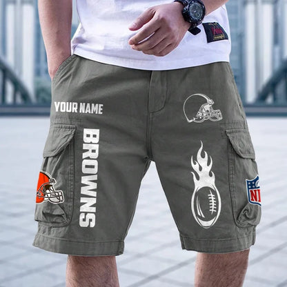 [SPECIAL OFFER] NEW CUSTOMIZED NFL29 CLB CLEVELAND BROWNS CARGO SHORTS