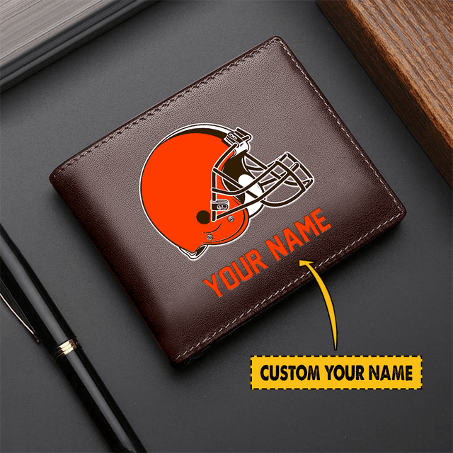 LIMITED EDITION - NEW CUSTOMIZED NFL29 CC BROWNS LEATHER WALLET