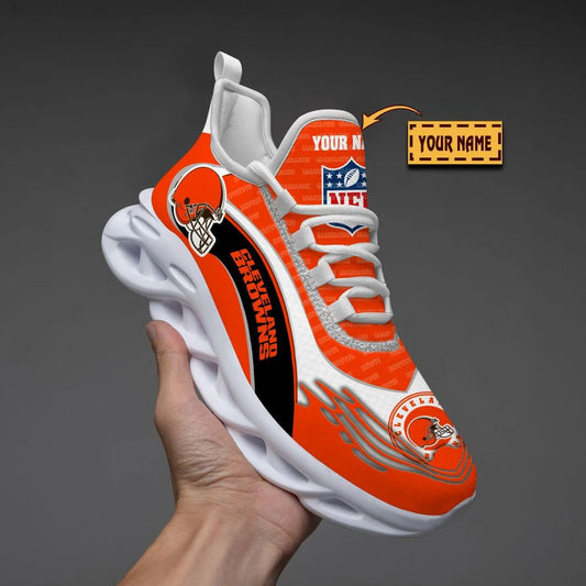 LIMITED EDITION - NEW CUSTOMIZED NFL29 CLB CLEVELAND BROWNS UNISEX MAX SOUL SHOES