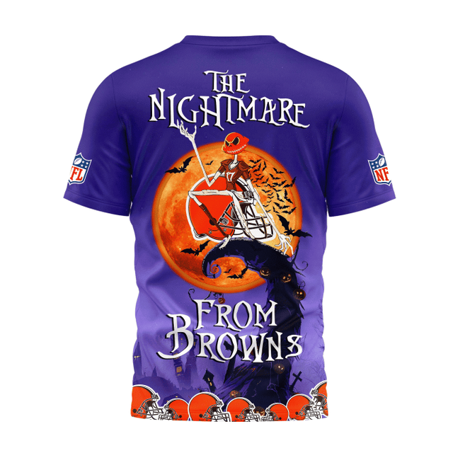 [SPECIAL OFFER] NEW CUSTOMIZED NFL29 CLB CLEVELAND BROWNS HALLOWEEN THE NIGHTMARE APPAREL