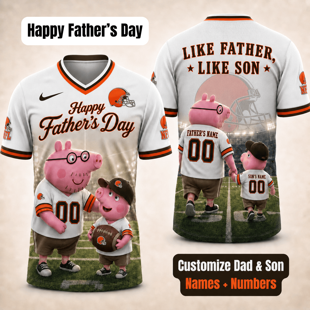 [FATHER'S DAY] NEW CUSTOMIZED NFL29 CLB CLEVELAND BROWNS FOOTBALL JERSEY