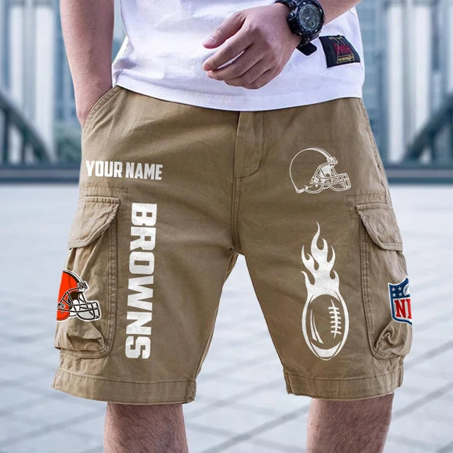 [SPECIAL OFFER] NEW CUSTOMIZED NFL29 CLB CLEVELAND BROWNS CARGO SHORTS