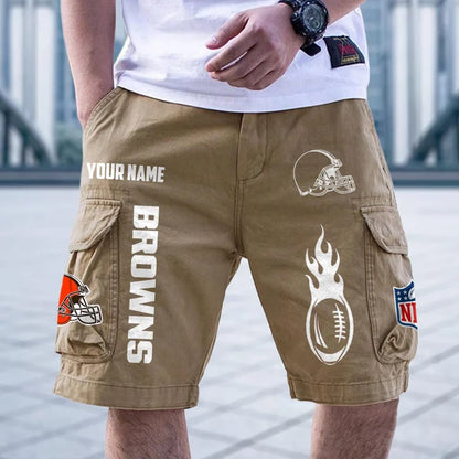 [SPECIAL OFFER] NEW CUSTOMIZED NFL29 CLB CLEVELAND BROWNS CARGO SHORTS