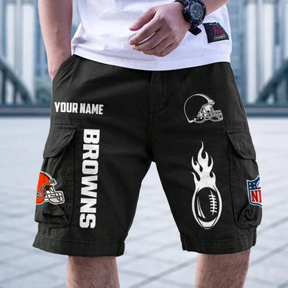 [SPECIAL OFFER] NEW CUSTOMIZED NFL29 CLB CLEVELAND BROWNS CARGO SHORTS