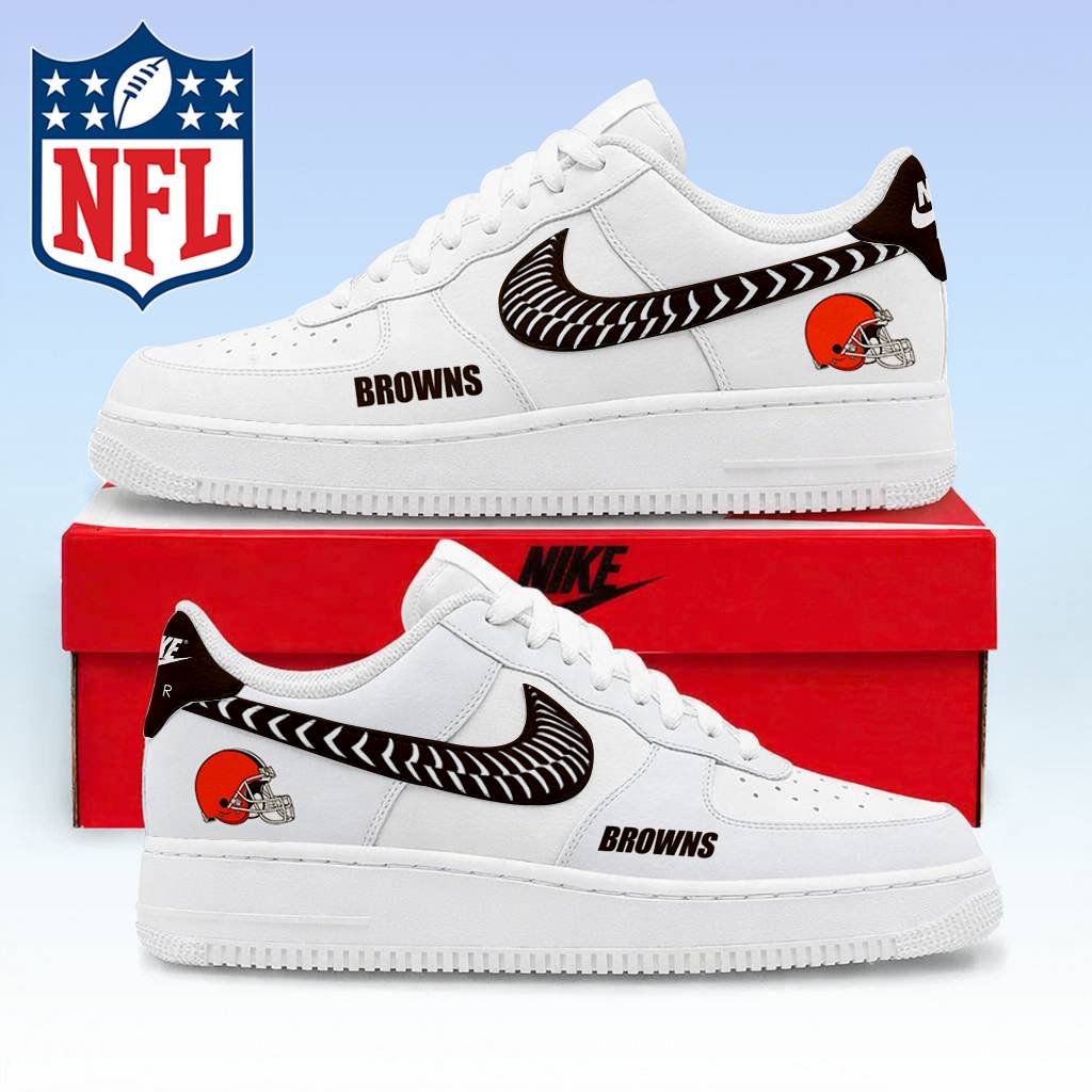 LIMITED EDITION - NEW CUSTOMIZED NFL29 CLB CLEVELAND BROWNS AF1 SNEAKERS