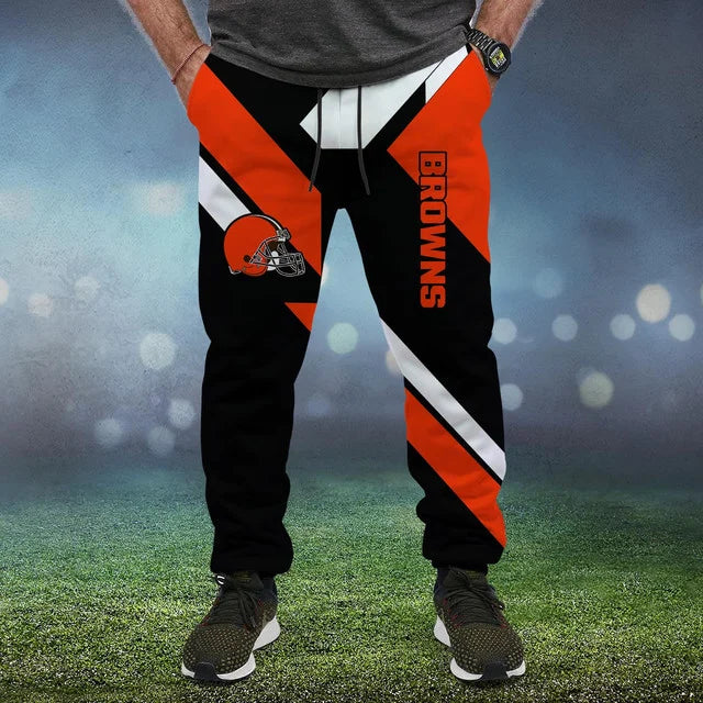 LIMITED EDITION - NEW CUSTOMIZED NFL29 CLB CLEVELAND BROWNS SWEATPANTS