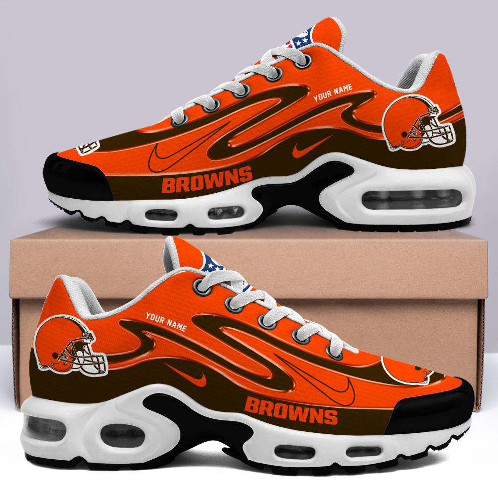 LIMITED EDITION - NEW CUSTOMIZED NFL29 CLB CLEVELAND BROWNS AIR MAX PLUS SNEAKERS