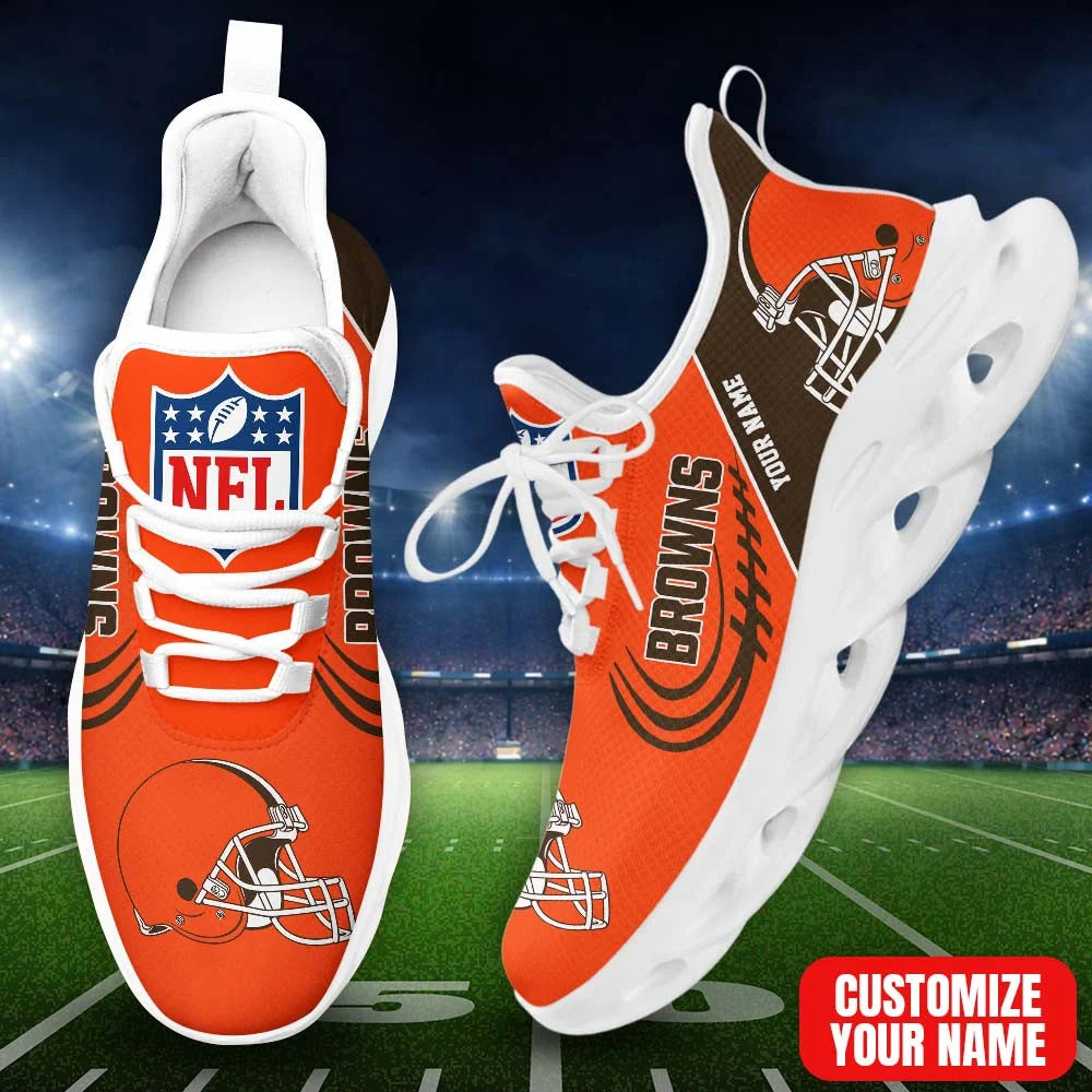 LIMITED EDITION - NEW CUSTOMIZED NFL29 CLB CL BROWNS PREMIUM CLUNKY SNEAKERS