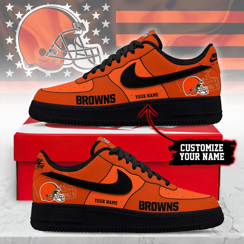 LIMITED EDITION - NEW CUSTOMIZED NFL29 CLB CL BROWNS AF1 SNEAKERS