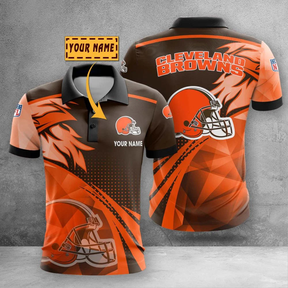 LIMITED EDITION - NEW CUSTOMIZED NFL29 CLB CLEVELAND BROWNS POLO SHIRT