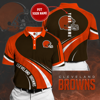 LIMITED EDITION - NEW CUSTOMIZED NFL29 CLB CLEVELAND BROWNS POLO SHIRT