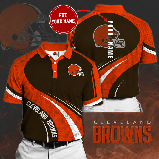 LIMITED EDITION - NEW CUSTOMIZED NFL29 CLB CLEVELAND BROWNS POLO SHIRT