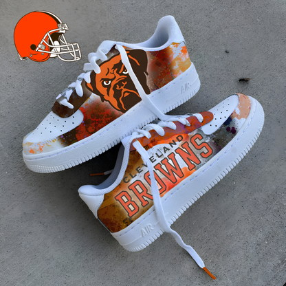 [SPECIAL OFFER] NEW CUSTOMIZED NFL29 CLB CLEVELAND BROWNS AF1 SNEAKERS