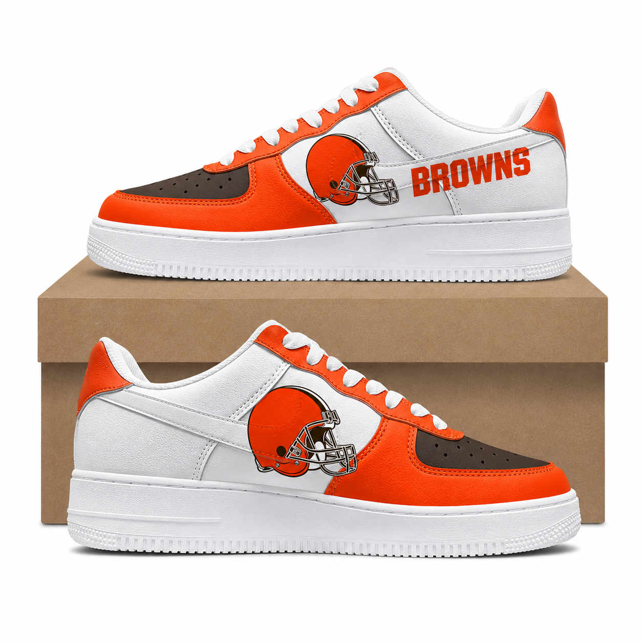 [SPECIAL OFFER] NEW CUSTOMIZED NFL29 CLB CLEVELAND BROWNS AF1 SHOES