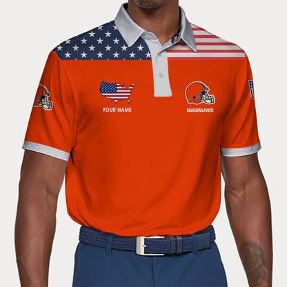 LIMITED EDITION - NEW CUSTOMIZED NFL29 CLB CLEVELAND BROWNS POLO SHIRT