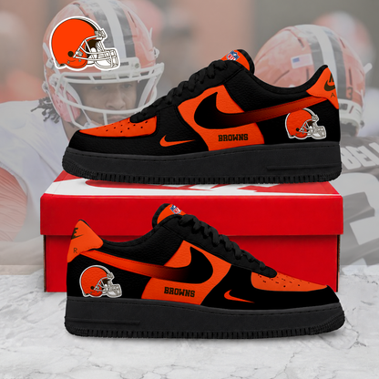 ELITE EDITION - NEW CUSTOMIZED NFL29 CLB CLEVELAND BROWNS AF1 SNEAKERS
