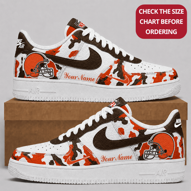 [SPECIAL OFFER] NEW CUSTOMIZED NFL29 CLB CLEVELAND BROWNS AF1 SHOES