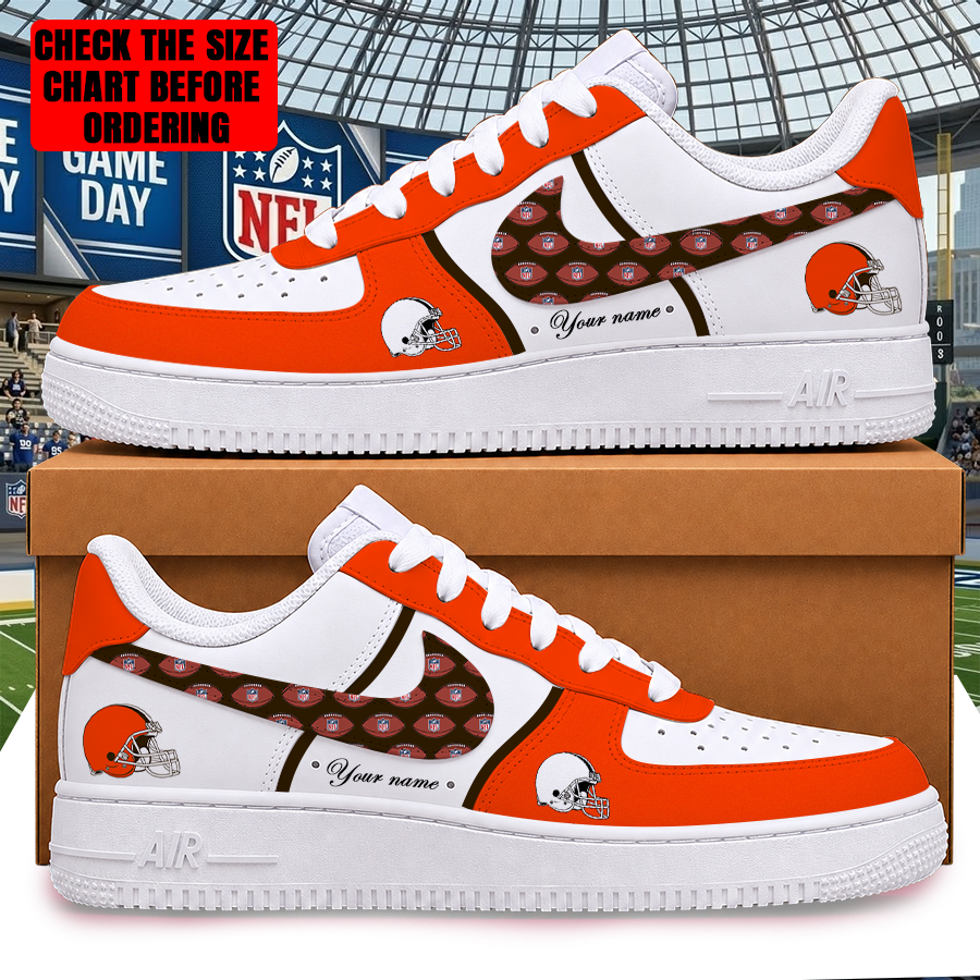 LIMITED EDITION - NEW CUSTOMIZED NFL29 CLB CLEVELAND BROWNS AF1 SHOES