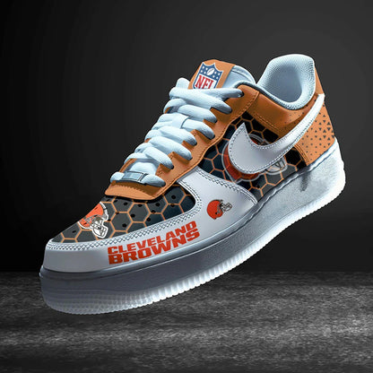 LIMITED EDITION - NEW CUSTOMIZED NFL29 CLB CLEVELAND BROWNS AF1 SNEAKERS