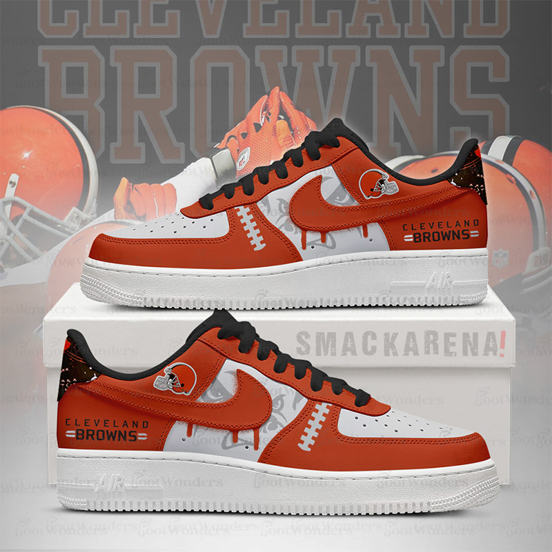 LIMITED EDITION - NEW CUSTOMIZED NFL29 CLB CL BROWNS AF1 SNEAKERS