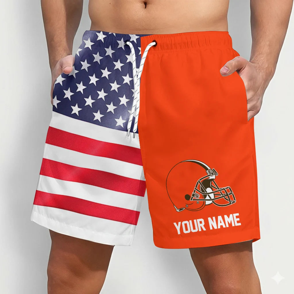 LIMITED EDITION - NEW CUSTOMIZED NFL29 CLB CLEVELAND BROWNS SHORT PANTS