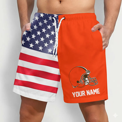 LIMITED EDITION - NEW CUSTOMIZED NFL29 CLB CLEVELAND BROWNS SHORT PANTS