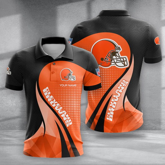 LIMITED EDITION - NEW CUSTOMIZED NFL29 CLB CLEVELAND BROWNS POLO, T-SHIRT & SHORT PANTS SET