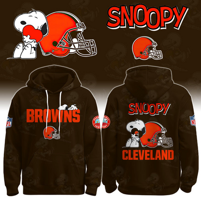 LIMITED EDITION - NEW CUSTOMIZED NFL29 CLB CLEVELAND BROWNS & SNOOPY UNISEX T-SHIRT, POLO, HOODIE & JACKETS