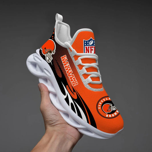 LIMITED EDITION - NEW CUSTOMIZED NFL29 CLB CLEVELAND BROWNS UNISEX MAX SOUL SHOES