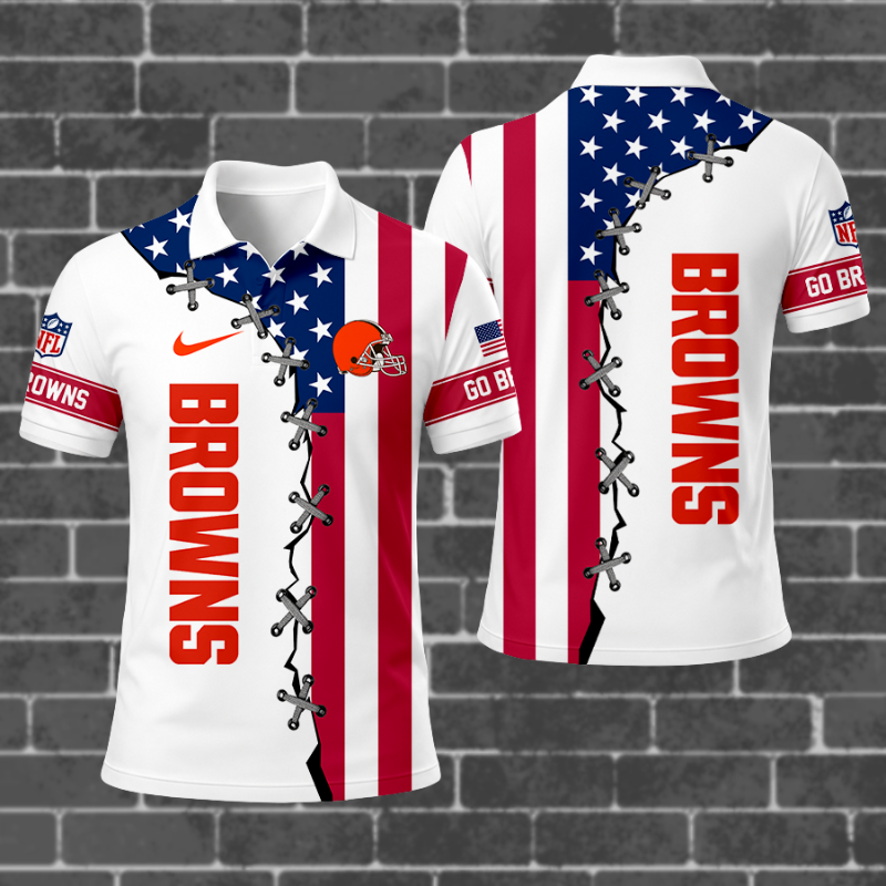 [SPECIAL OFFER] NEW CUSTOMIZED NFL29 CLB CLEVELAND BROWNS POLO SHIRT