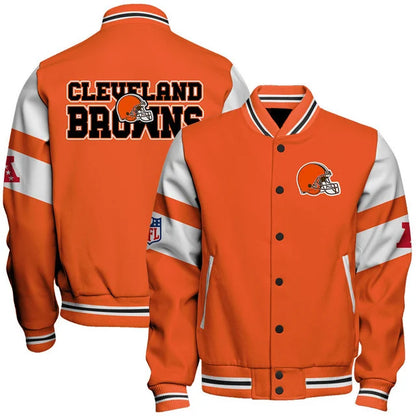 LIMITED EDITION - NEW CUSTOMIZED NFL29 CLB CLEVELAND BROWNS SATIN VARSITY & BASEBALL JACKET