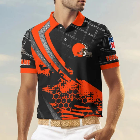 LIMITED EDITION - NEW CUSTOMIZED NFL29 CLB CLEVELAND BROWNS POLO SHIRT