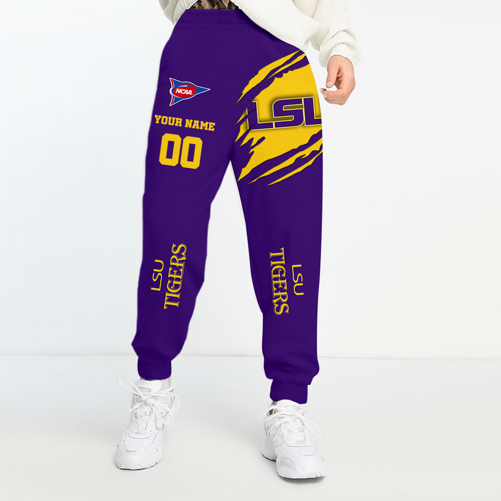 LIMITED EDITION - NEW CUSTOMIZED NCAA FBS29 LST LSU TIGERS UNISEX LONG PANTS