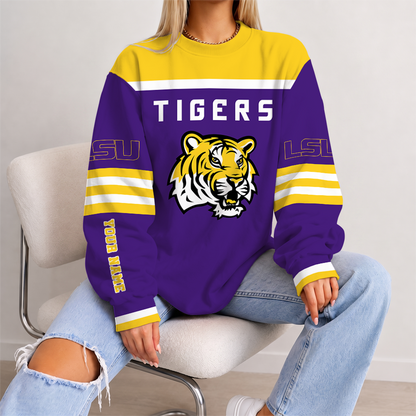 [FAN FAVORITE] NEW CUSTOMIZED NCAA FBS29 LST LSU TIGERS UNISEX SWEATSHIRT