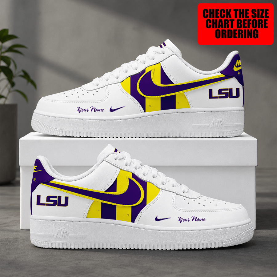 [FAN FAVORITE] NEW CUSTOMIZED NCAA FBS29 LST LSU TIGERS AF1 SHOES