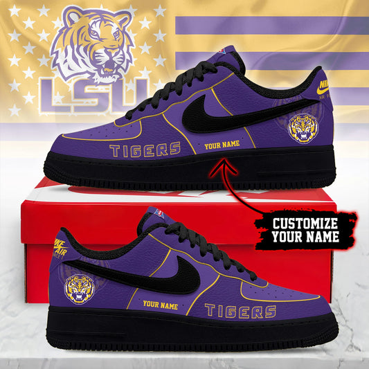 ELITE EDITION - NEW CUSTOMIZED NCAA FBS29 LST LSU TIGERS AF1 SHOES