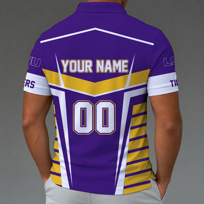 [FAN FAVORITE] NEW CUSTOMIZED NCAA FBS29 LST LSU TIGERS POLO SHIRT