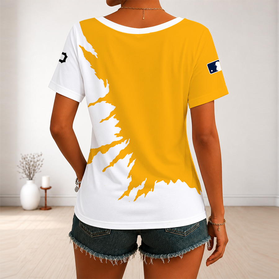[FLASH SALE] NEW CUSTOMIZED MLB29 PHP PITTSBURGH PIRATES V-NECK FEMALE SHIRT