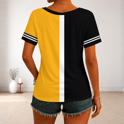 LIMITED EDITION - NEW CUSTOMIZED MLB29 PHP PITTSBURGH PIRATES V-NECK FEMALE SHIRT