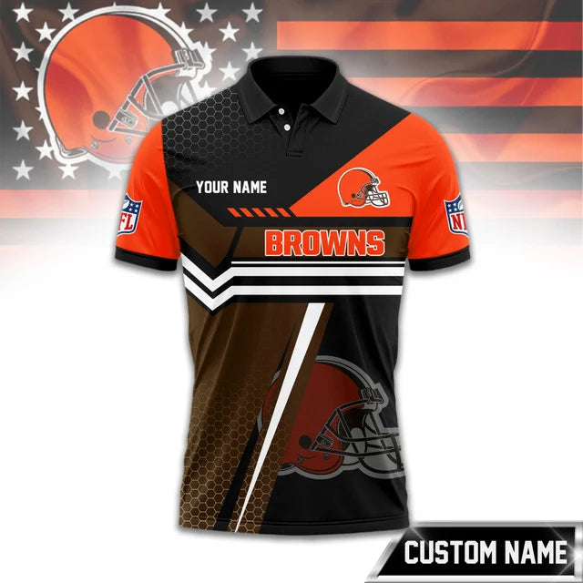 SPECIAL EDITION - NEW CUSTOMIZED NFL29 CLB CLEVELAND BROWNS POLO SHIRT, ZIP POLO SHIRT & T-SHIRTS
