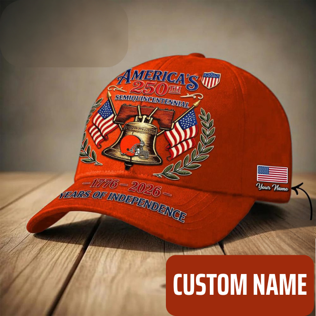 ELITE EDITION - NEW CUSTOMIZED NFL29 CLB CLEVELAND BROWNS INDEPENDENCE DAY CAP